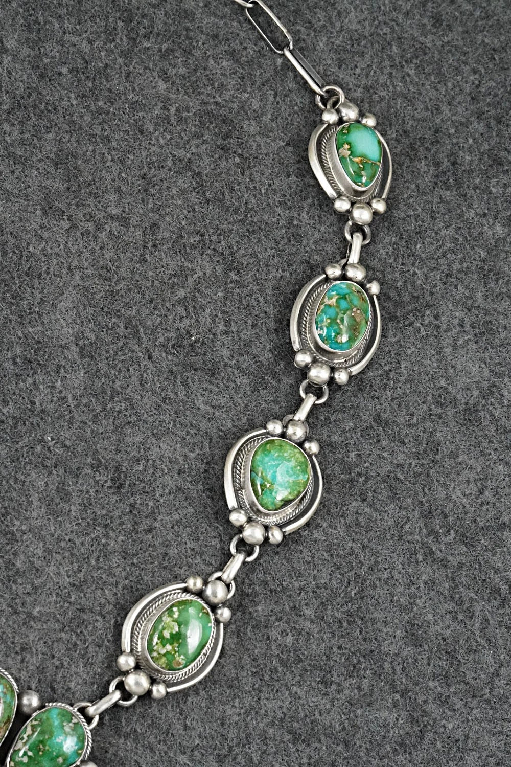 Turquoise & Sterling Silver Necklace and Earrings Set - Paul Livingston