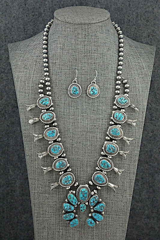 Turquoise & Sterling Silver Squash Blossom Set - Bobby Johnson