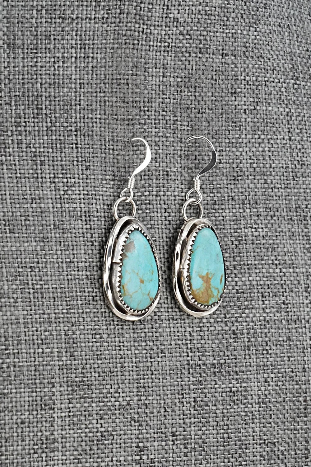 Turquoise & Sterling Silver Earrings - Ernest Hawthorne