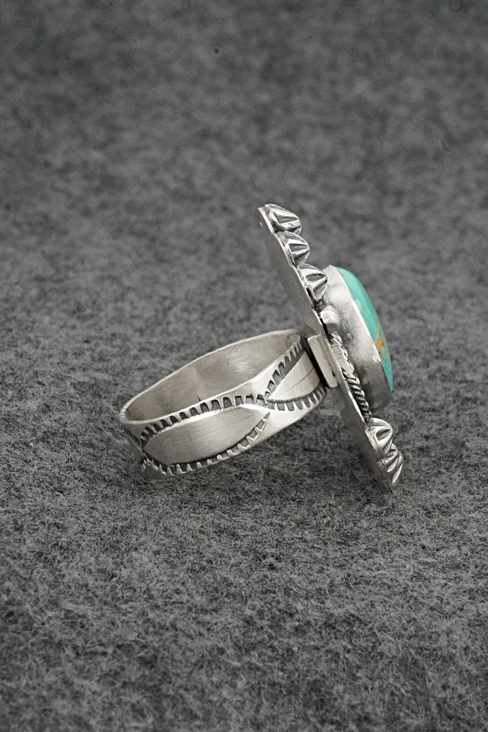 Turquoise & Sterling Silver Ring - Cordell Platero - Size Adjustable