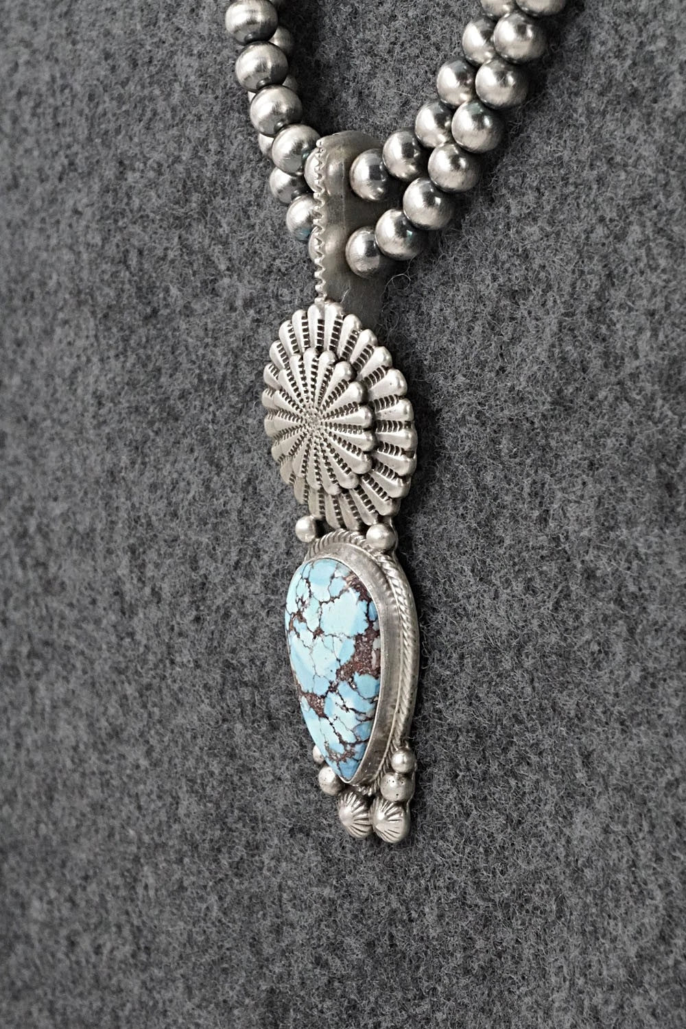 Turquoise & Sterling Silver Necklace - Tom Lewis