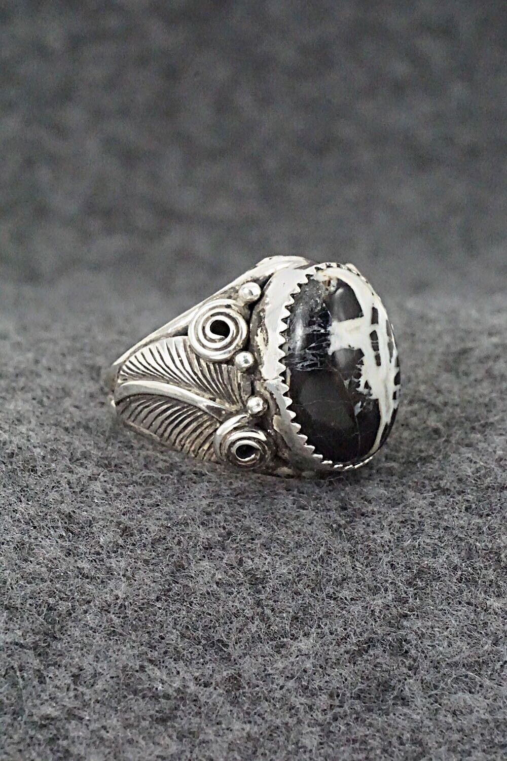 White Buffalo & Sterling Silver Ring - Davey Morgan - Size 9.5