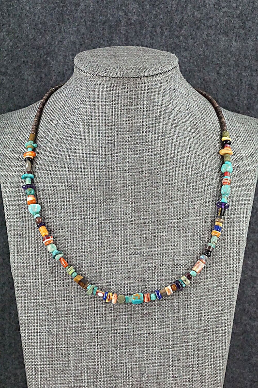 Multi Stone and Sterling Silver Necklace - Helen Tsosie