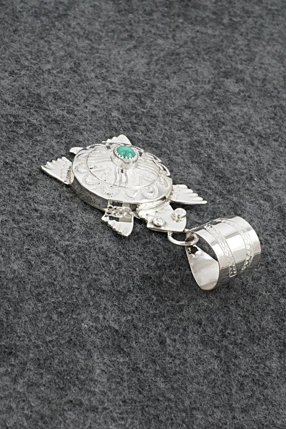Turquoise & Sterling Silver Pendant - Alonzo Mariano