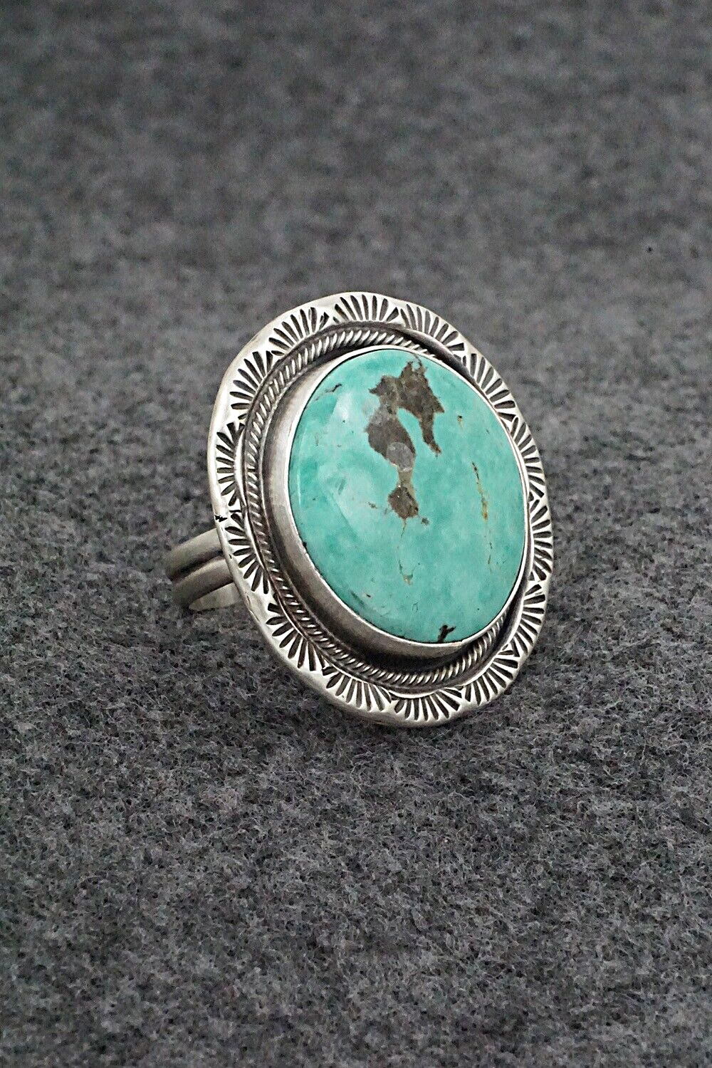 Turquoise & Sterling Silver Ring - Jameson Garcia - Size 7 Adj.