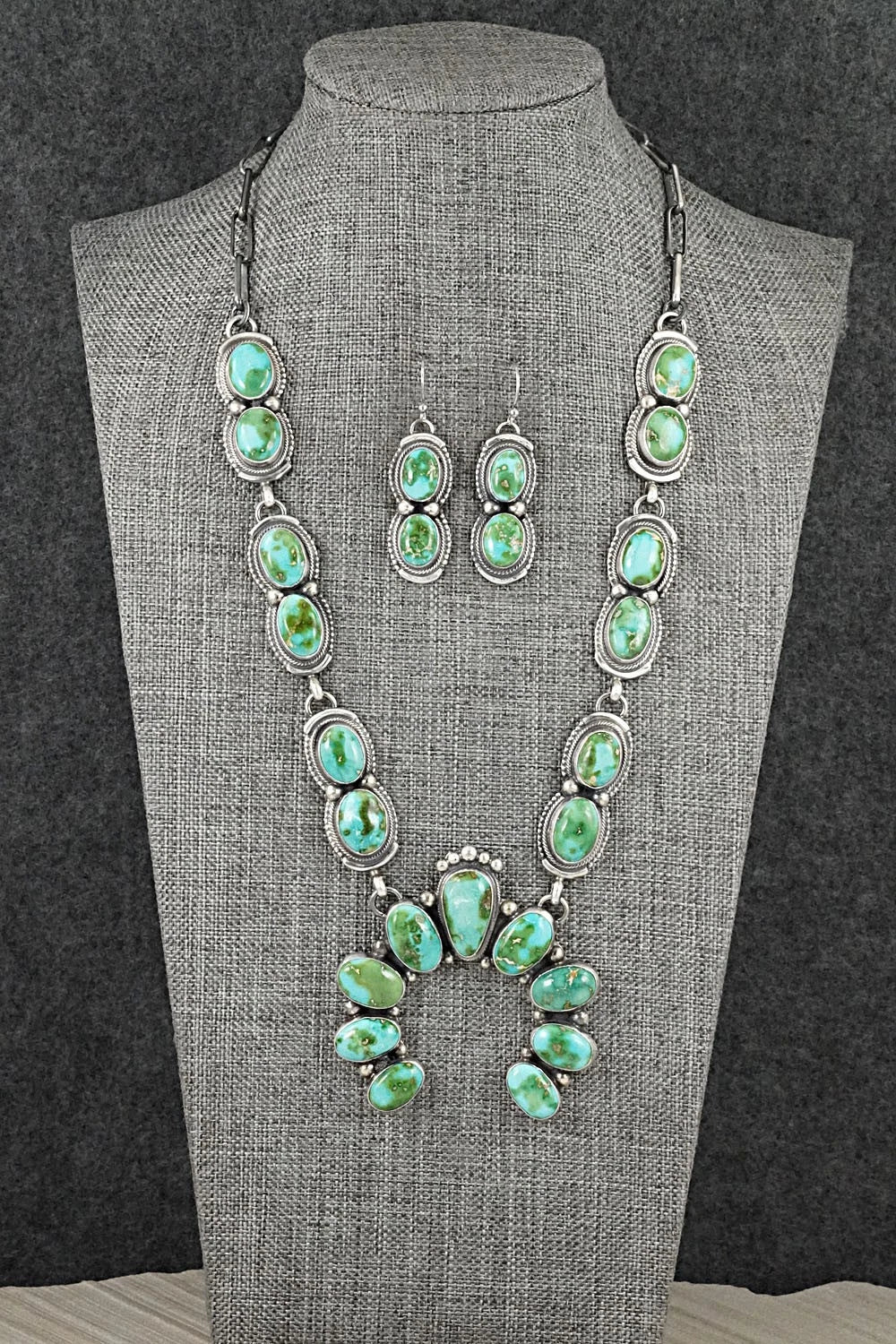 Turquoise & Sterling Silver Squash Blossom Set - Kathleen Livingston