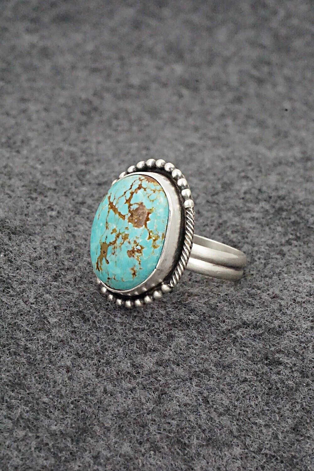 Turquoise & Sterling Silver Ring - Jameson Garcia - Size 8 Adj.