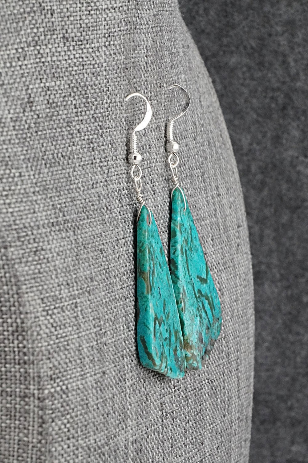 Turquoise & Sterling Silver Earrings - Louise Pete
