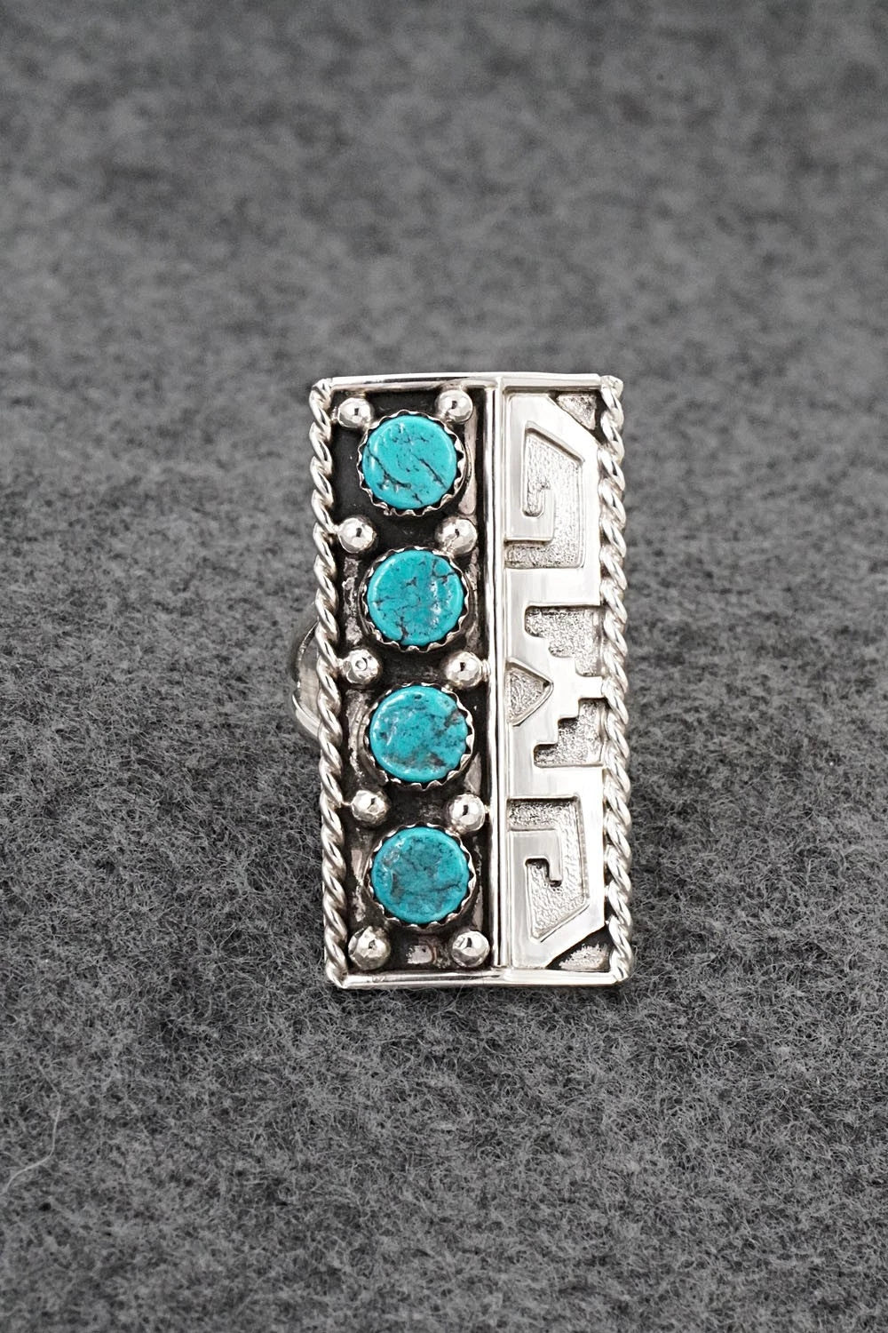 Turquoise & Sterling Silver Ring - Ronnie Spencer - Size 8