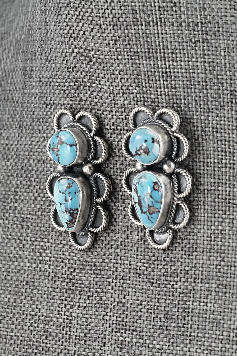 Turquoise & Sterling Silver Squash Blossom Set - Darrin Livingston