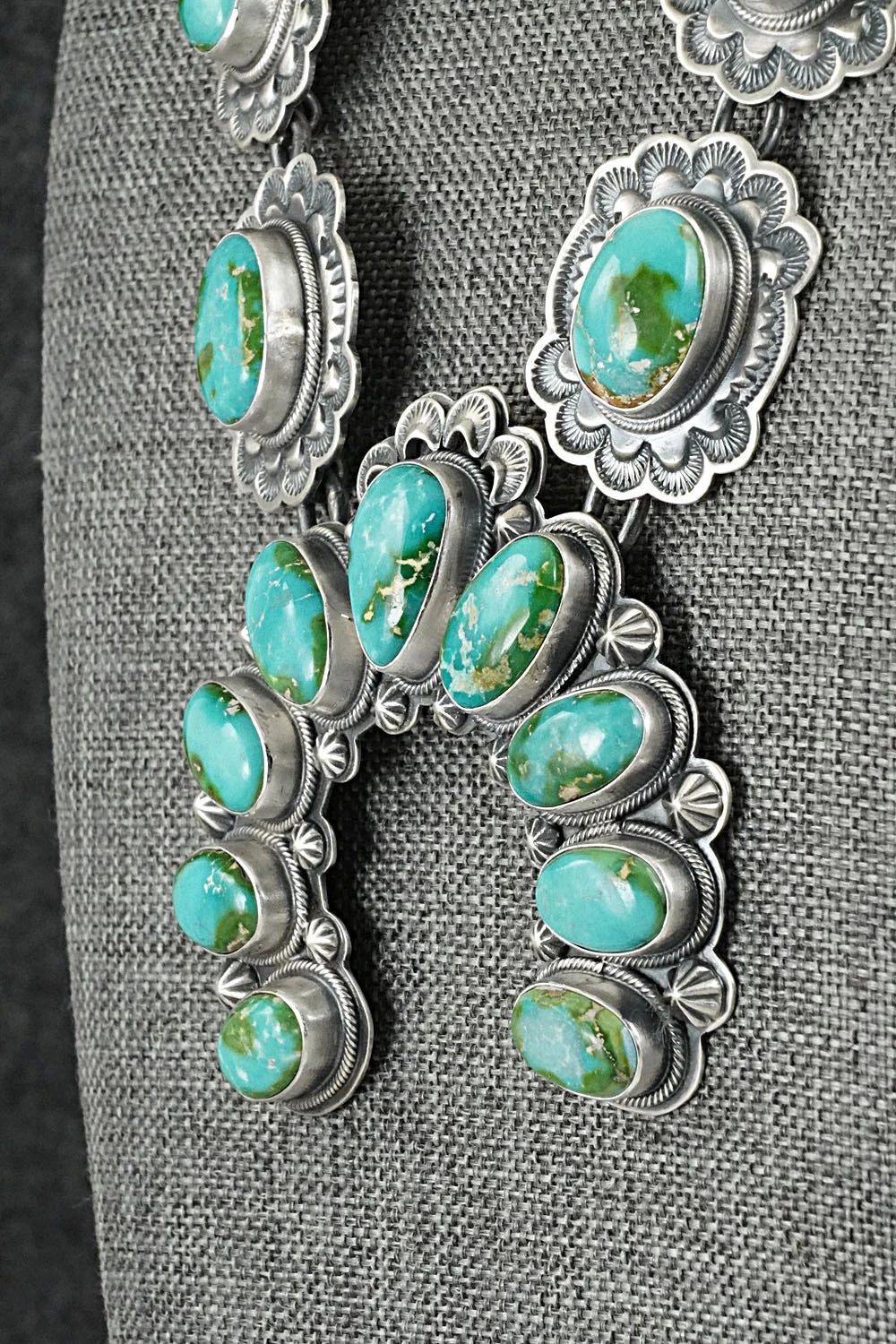 Turquoise & Sterling Silver Squash Blossom Set - Randy Boyd