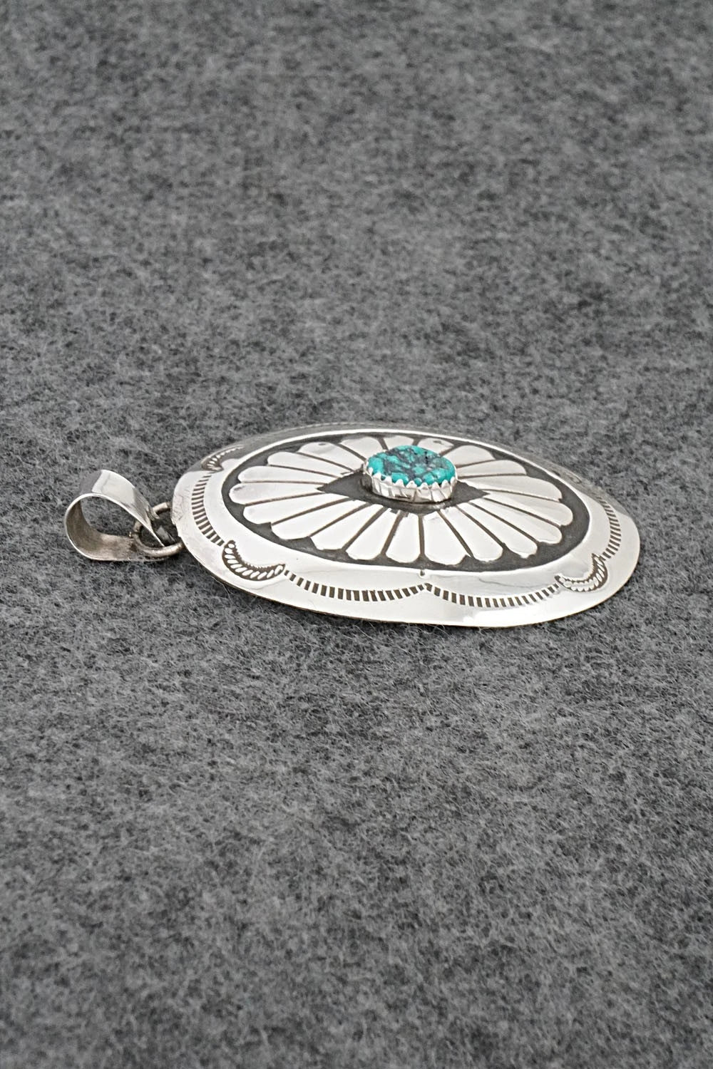 Turquoise & Sterling Silver Pendant - Joann Silver