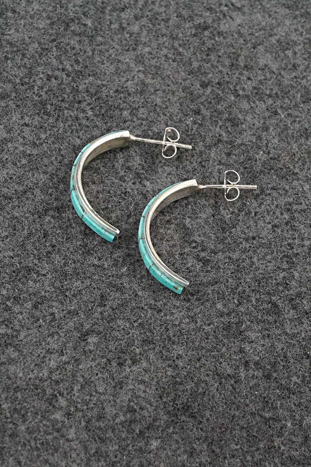 Turquoise & Sterling Silver Earrings - Nathaniel Johnson