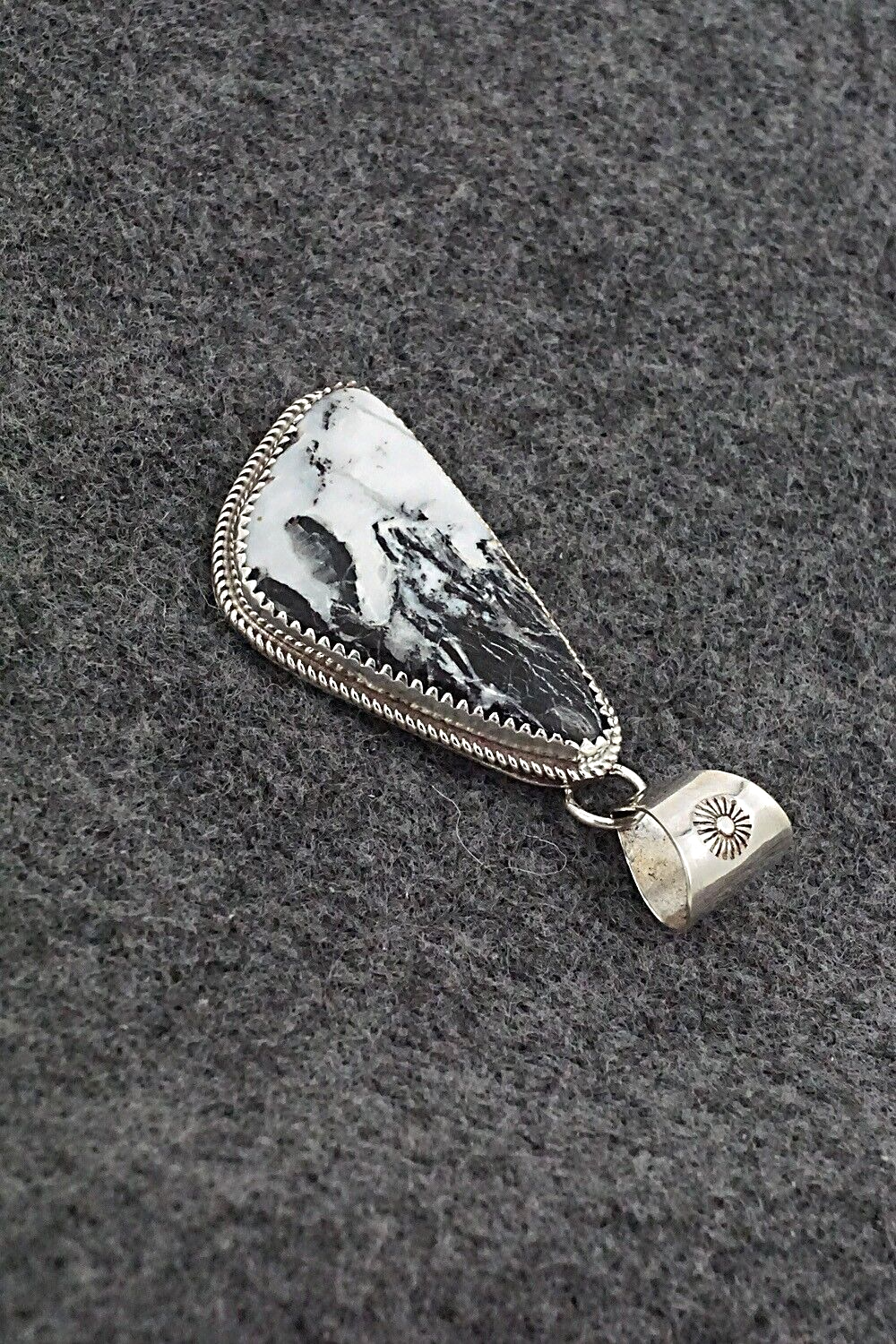 White Buffalo & Sterling Silver Pendant - Ernest Hawthorne