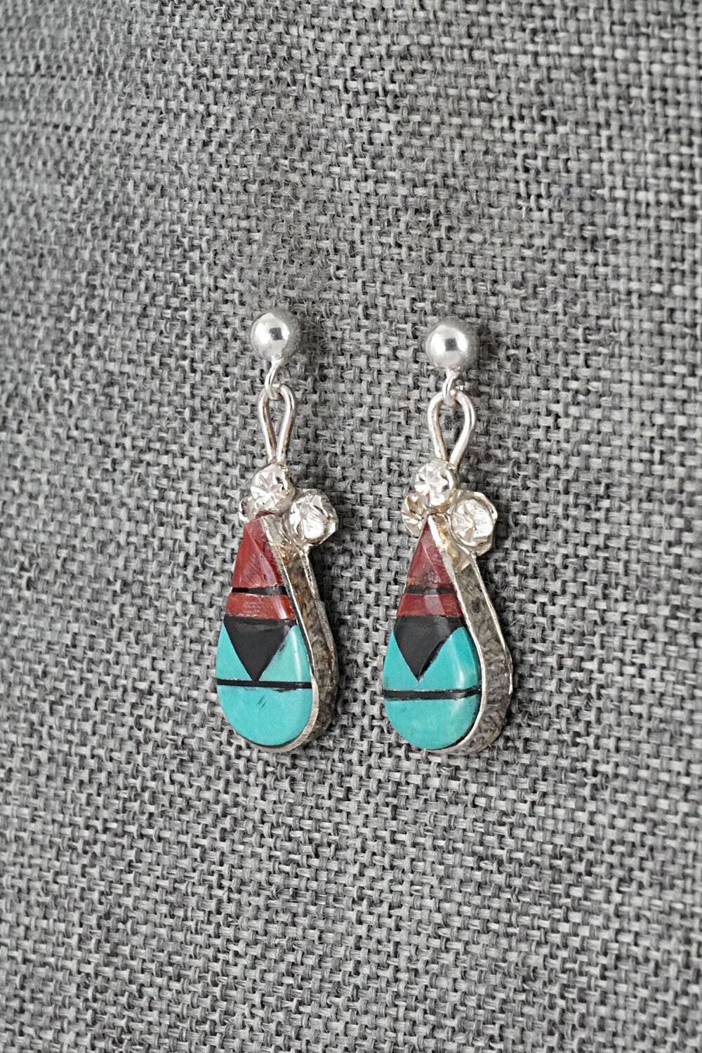 Multi Stone Inlay & Sterling Silver Earrings - Ola Eriacho