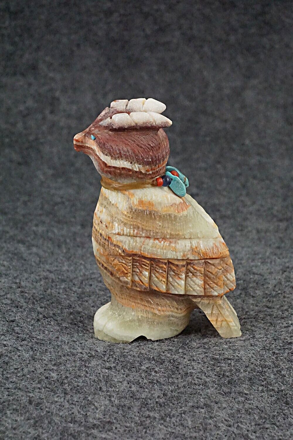 Horned Owl Zuni Fetish Carving - Douglas Martza