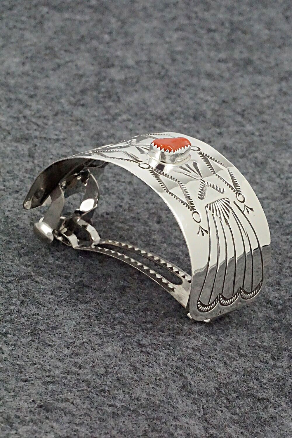 Coral & Sterling Silver Hair Barrette - Jolene Begay