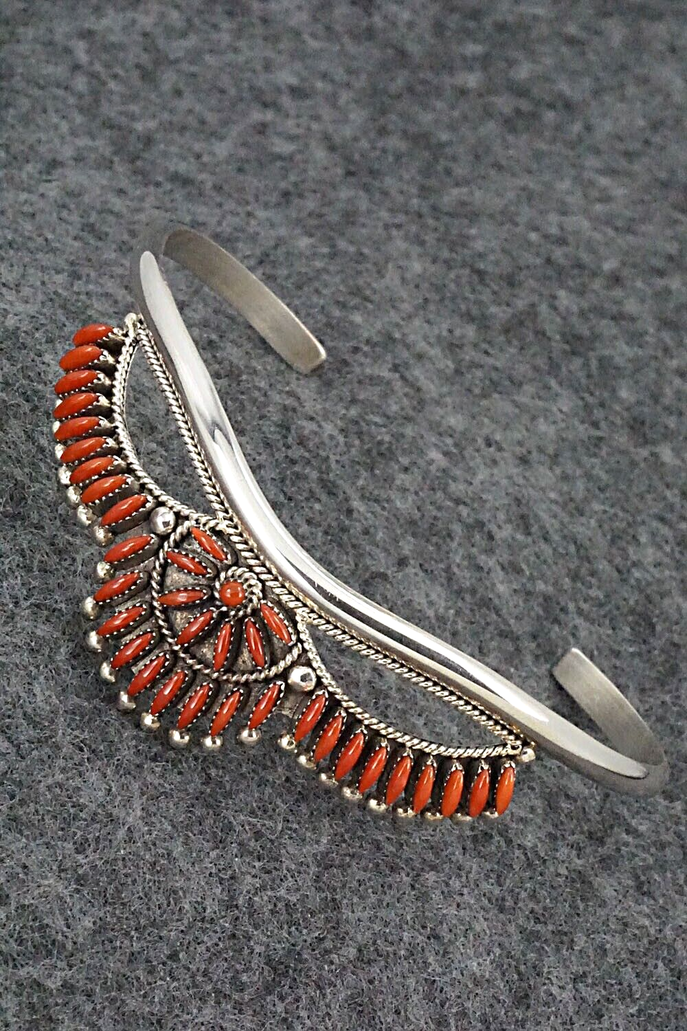 Coral & Sterling Silver Bracelet - Stewart Nakatewa