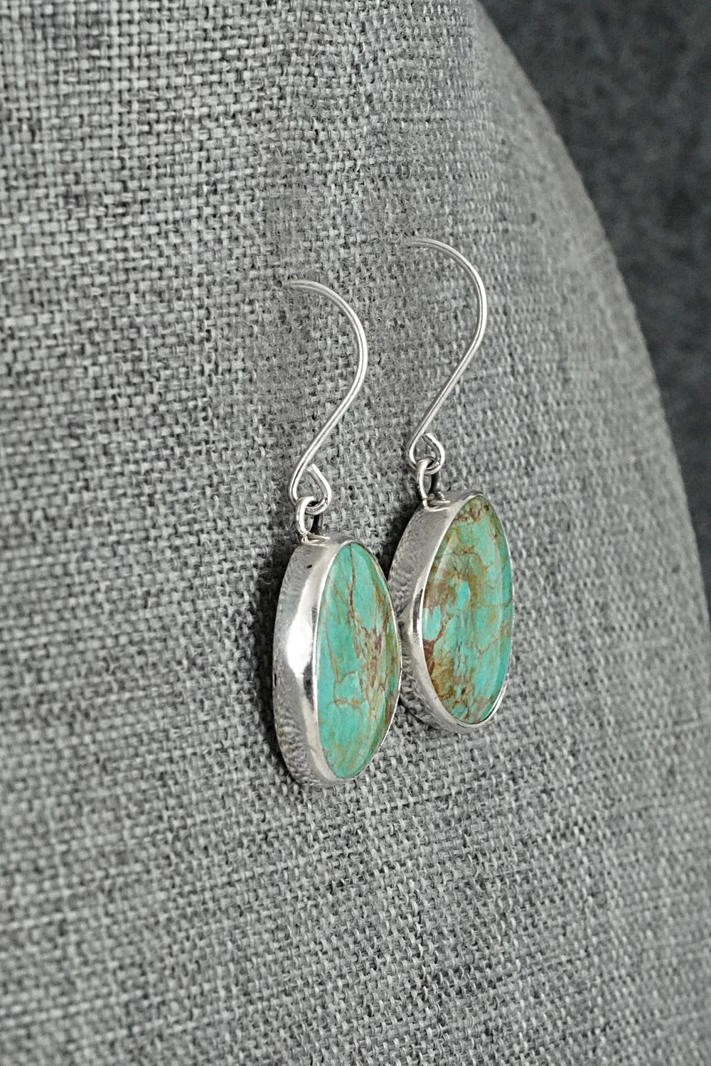 Turquoise & Sterling Silver Earrings - Eugene Gruber