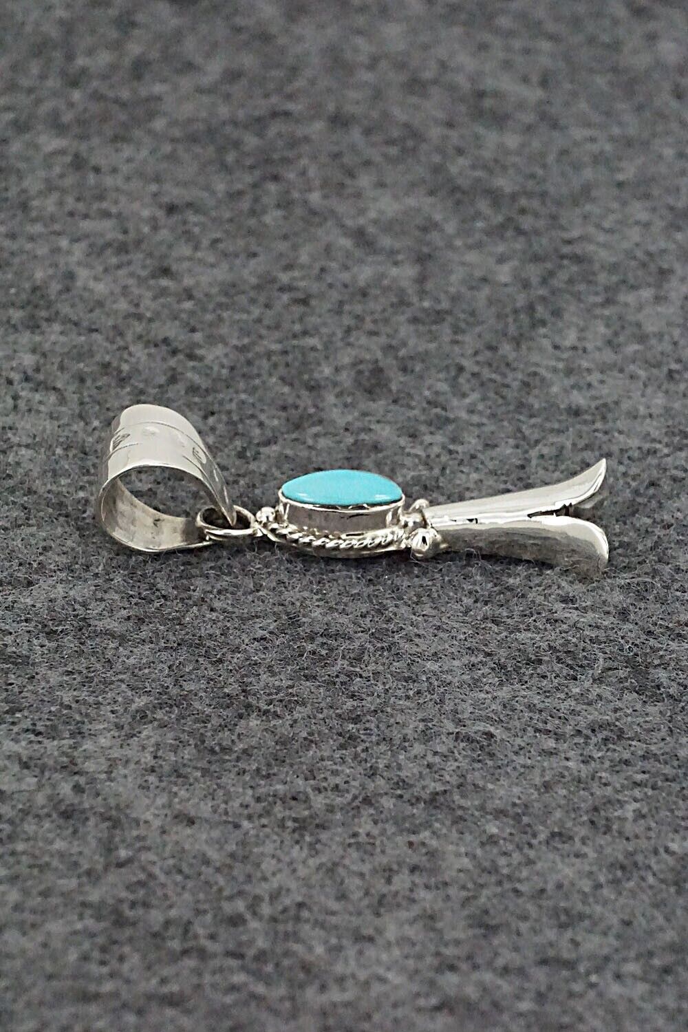 Turquoise & Sterling Silver Pendant - Sonyei Coho