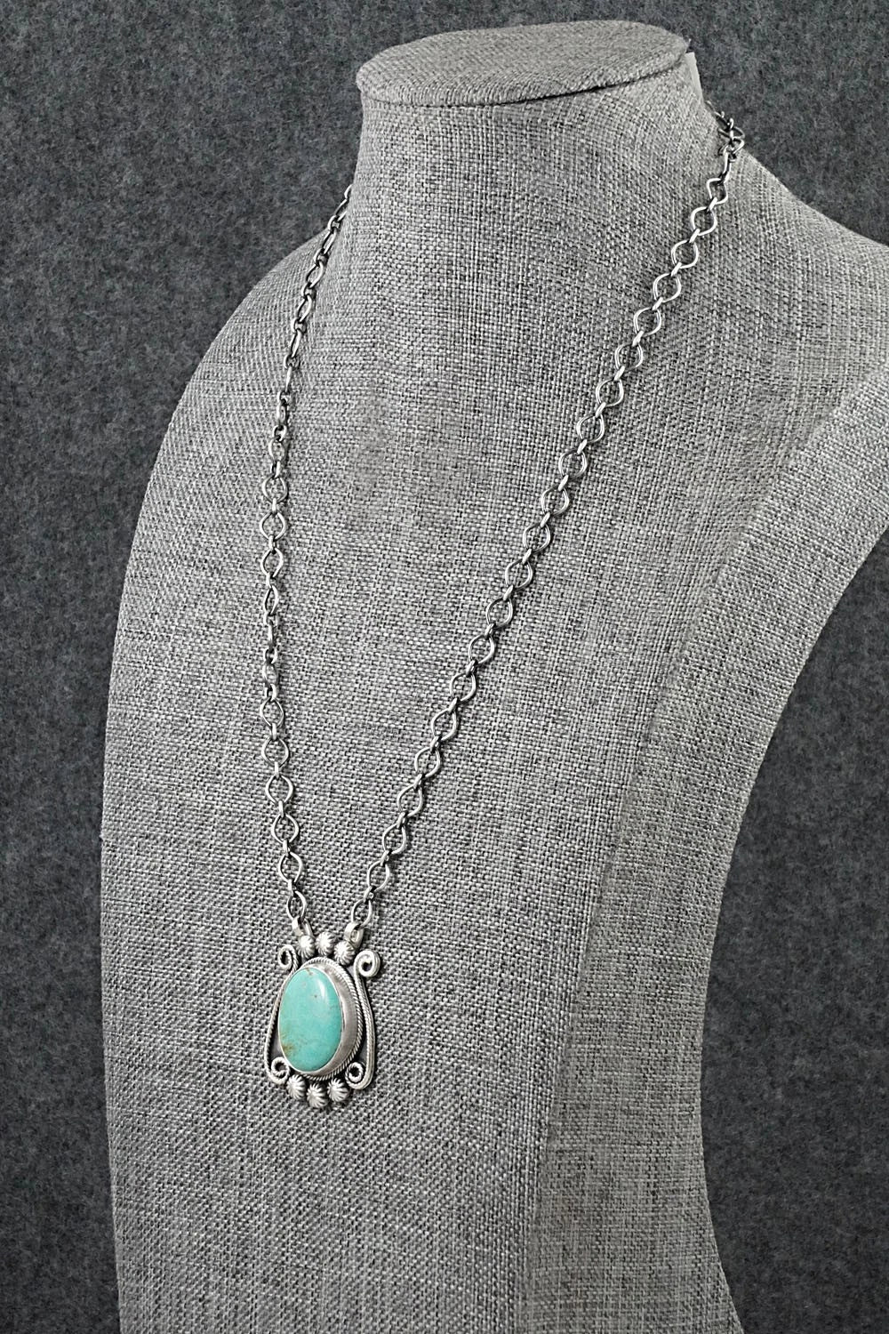 Turquoise & Sterling Silver Necklace - Cordell Platero
