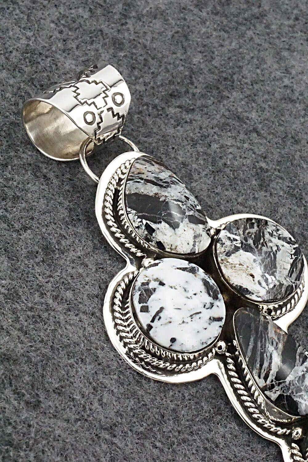 White Buffalo & Sterling Silver Pendant - Maria Bahe