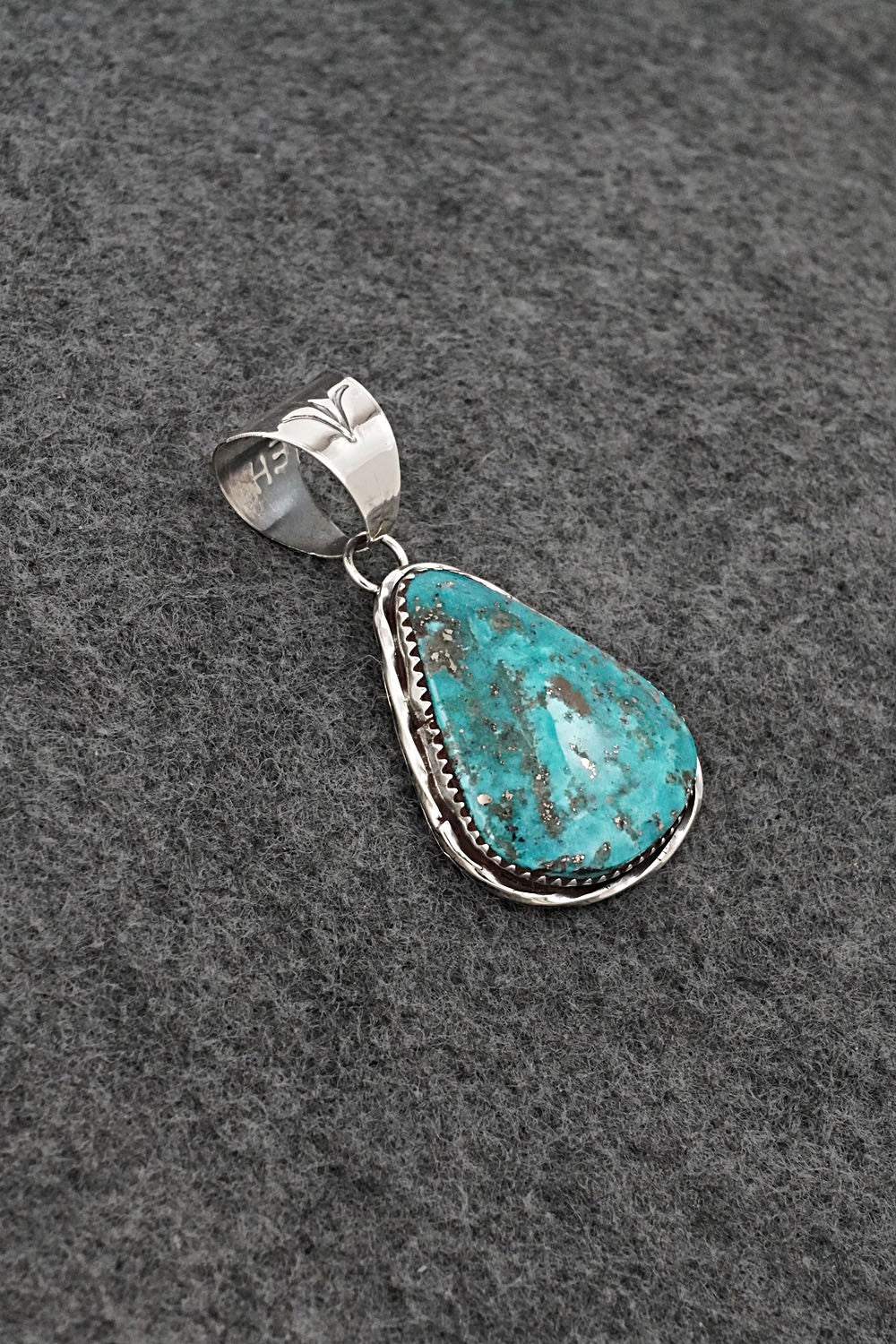 Turquoise & Sterling Silver Pendant - Ernest Hawthorne