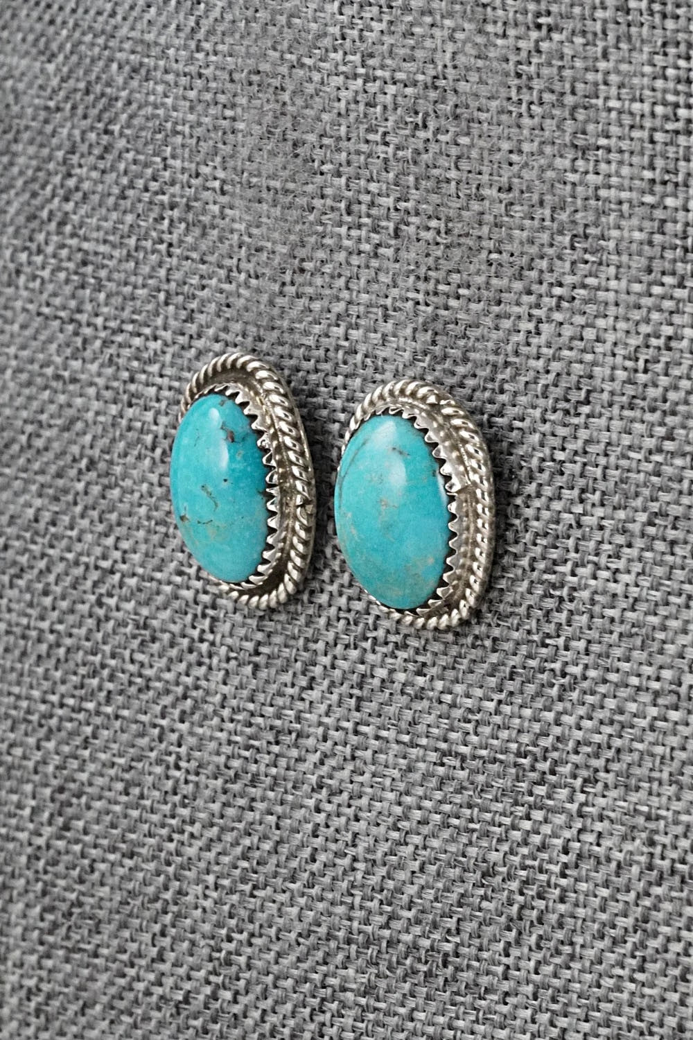 Turquoise & Sterling Silver Necklace and Earrings Set - Murray Hannaweeka