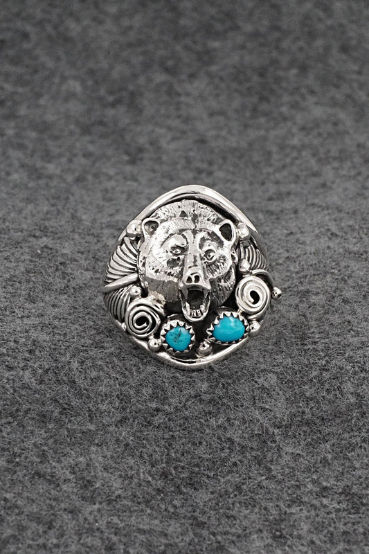 Turquoise & Sterling Silver Ring - Jeanette Saunders - Size 12