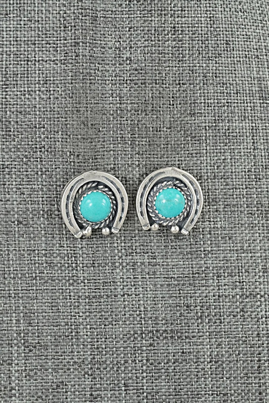 Turquoise & Sterling Silver Earrings - Annette Chiquito