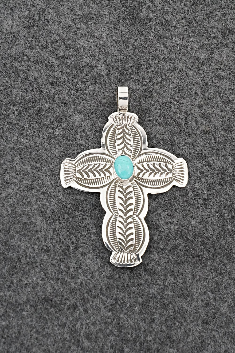 Turquoise & Sterling Silver Pendant - Arnold Blackgoat