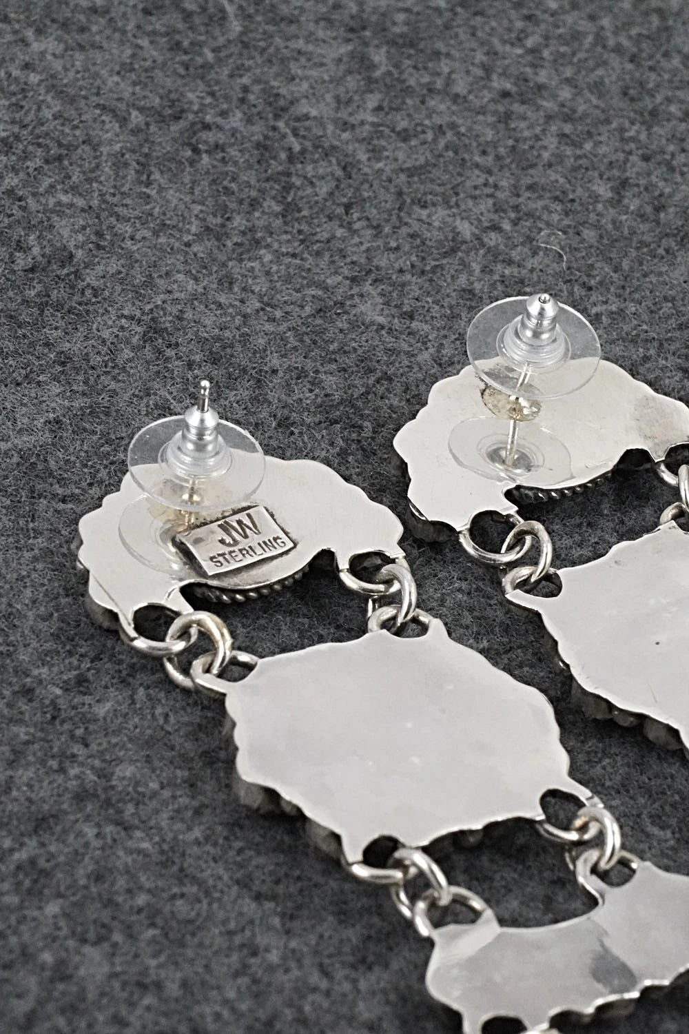 Coral & Sterling Silver Earrings - Justina Wilson