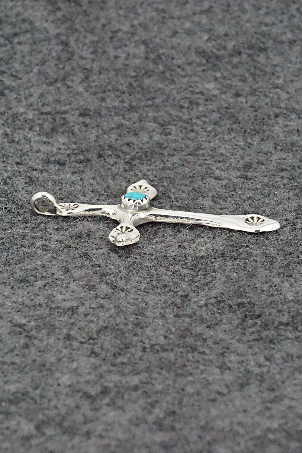 Turquoise & Sterling Silver Pendant - Thomas Johnson