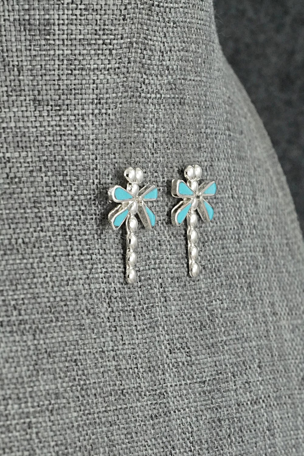 Turquoise & Sterling Silver Earrings - Emma Edaakie