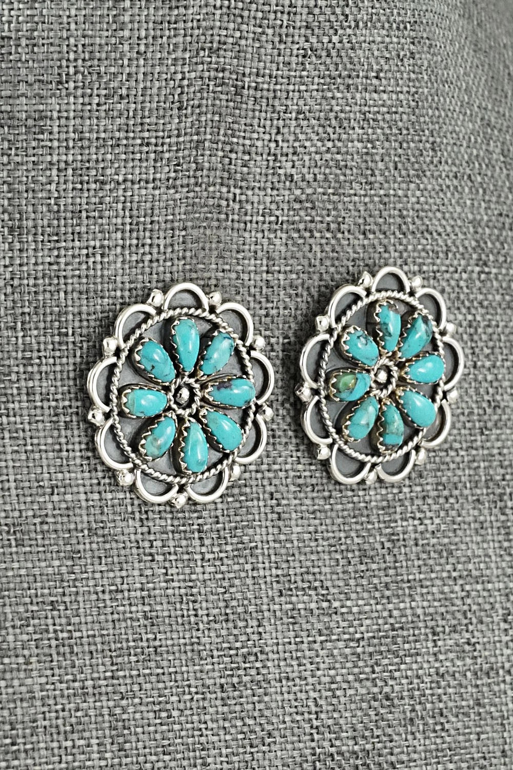 Turquoise & Sterling Silver Earrings - Gerald Mitchell