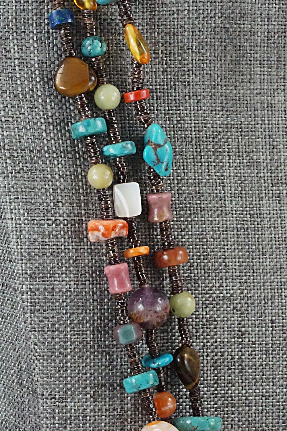 Multi-Stone and Sterling Silver Necklace - Helen Tsosie