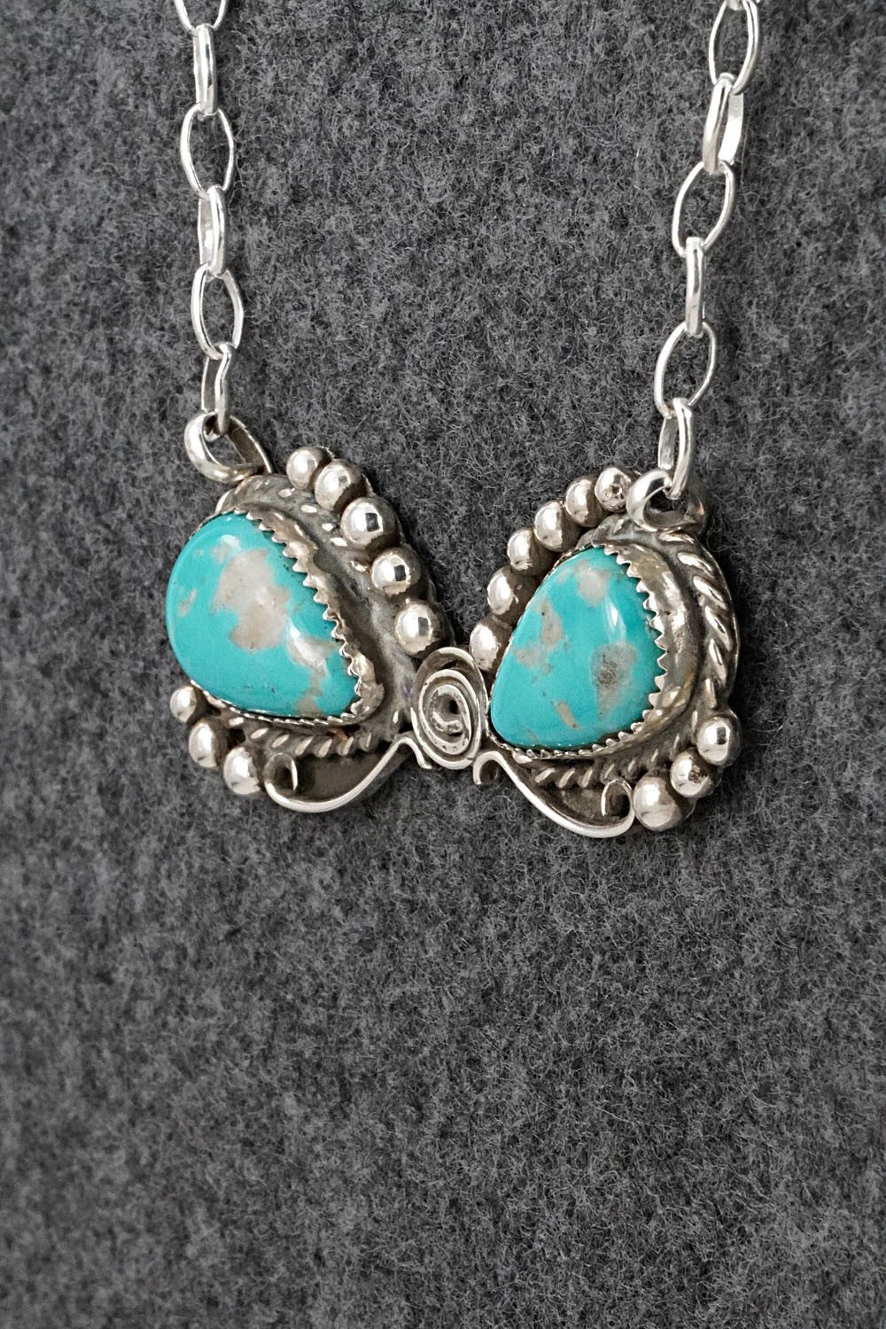 Turquoise & Sterling Silver Necklace - Phil Nez