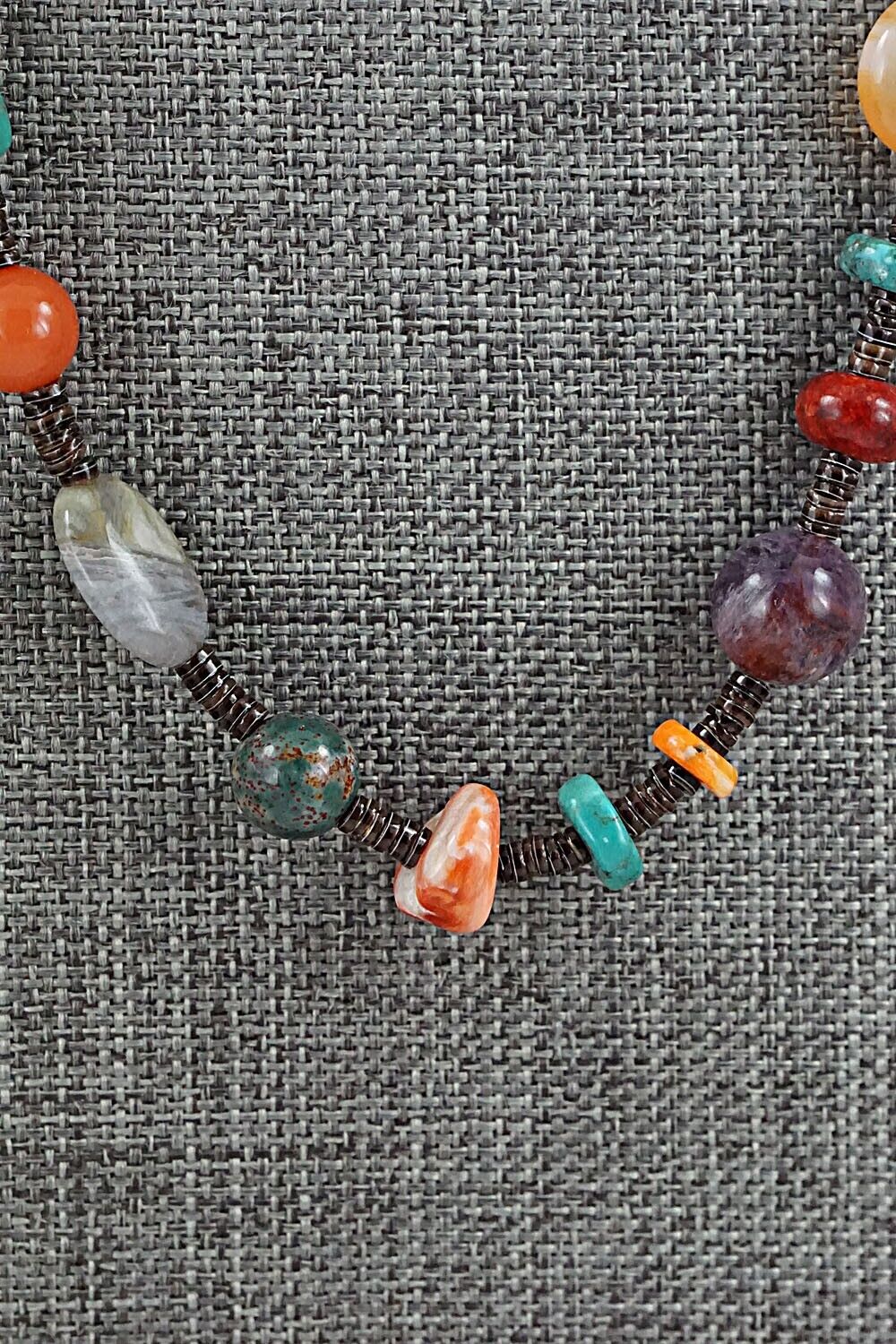 Multi-Stone and Sterling Silver Necklace - Helen Tsosie