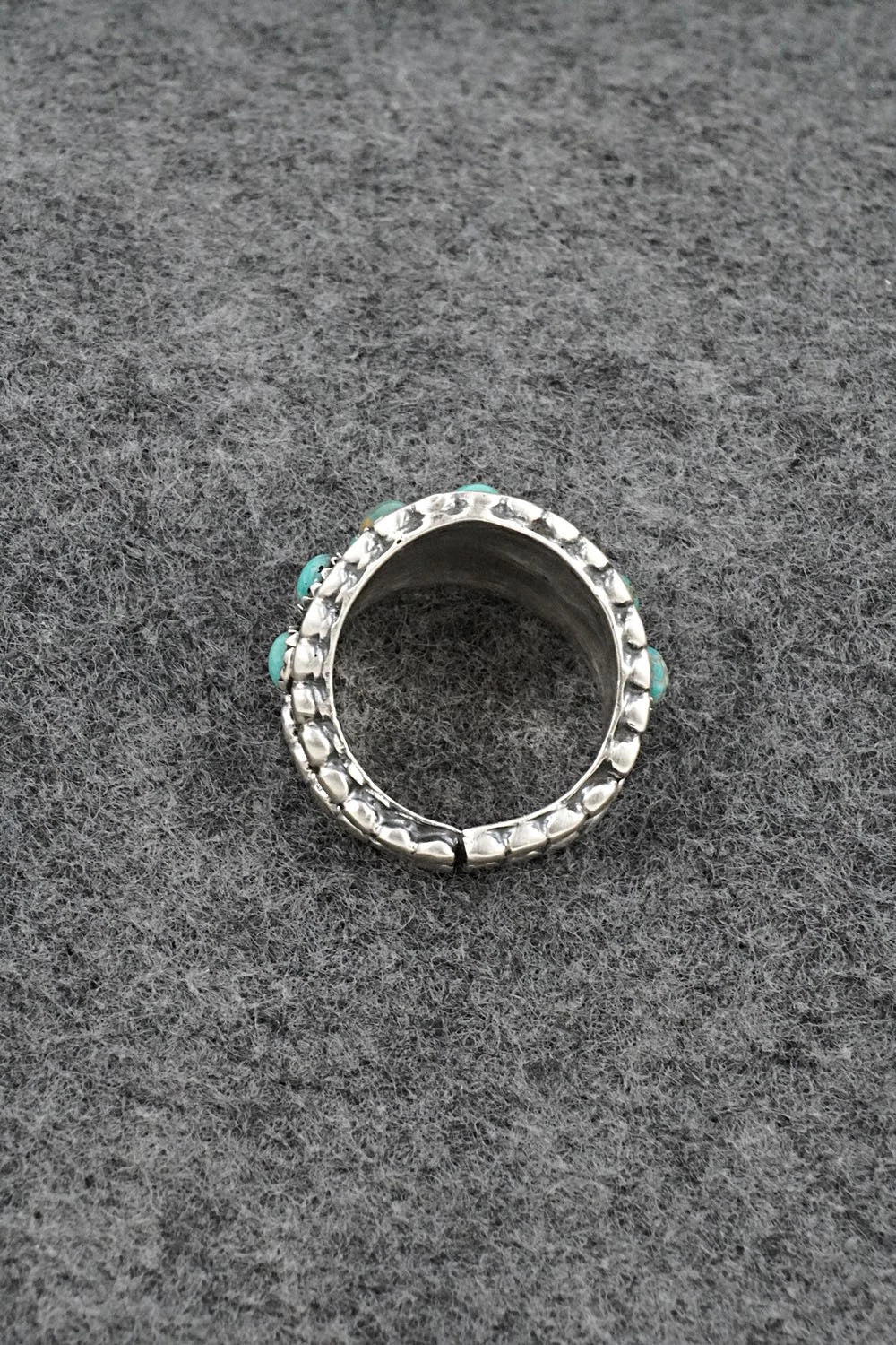 Turquoise & Sterling Silver Ring - Harry B. Yazzie - Size 6.5
