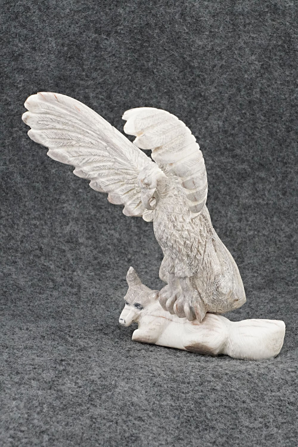 Eagle & Fox Zuni Fetish Carving - Terrance Panteah