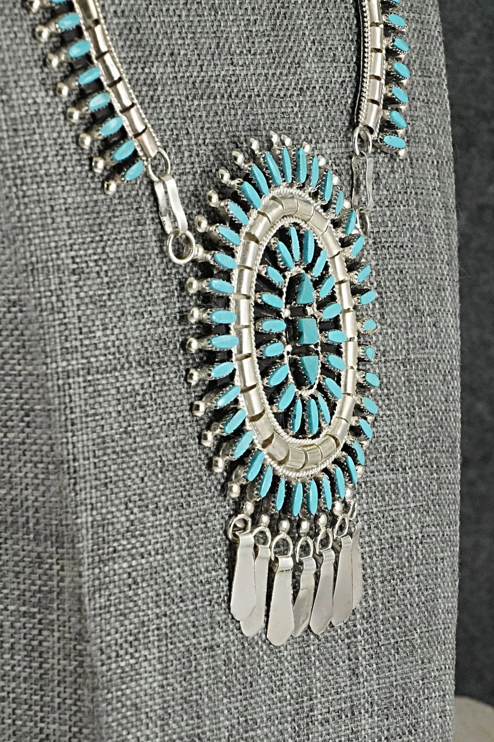 Turquoise & Sterling Silver Necklace Set - Evonne Hustito