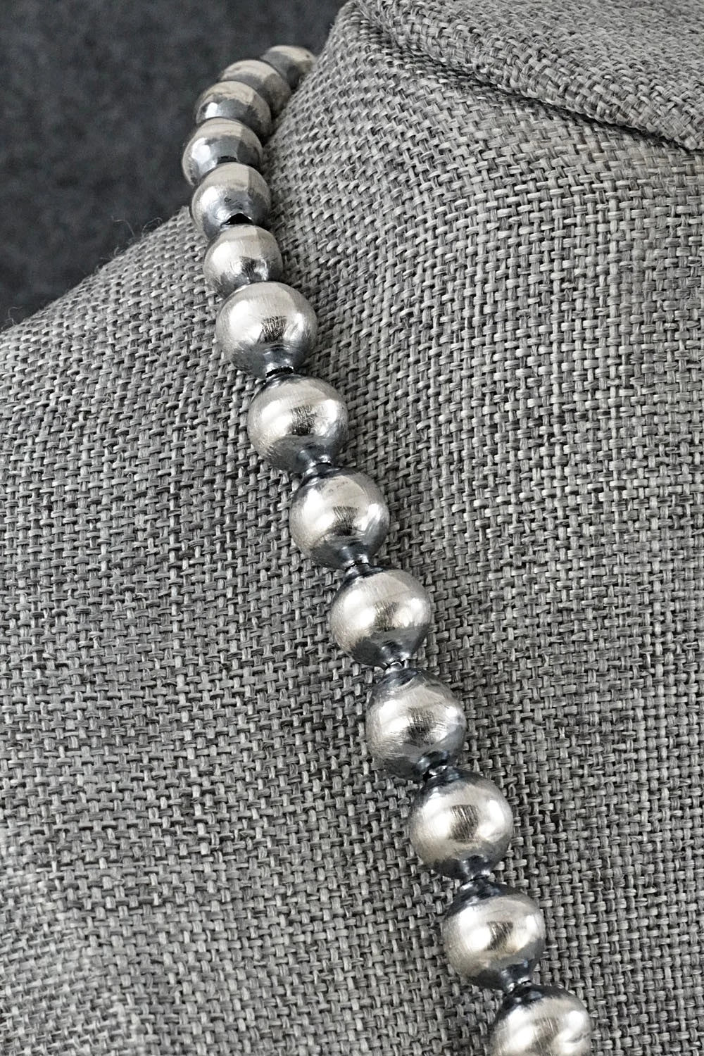Sterling Silver Navajo Pearl Necklace & Earrings Set - Treva Jim