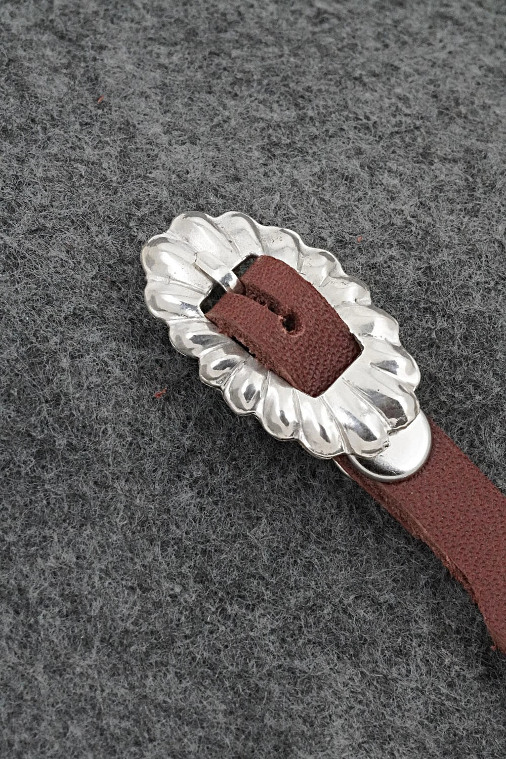 Turquoise, Spiny Oyster, Sterling Silver & Leather Bracelet - Bonnie Willie