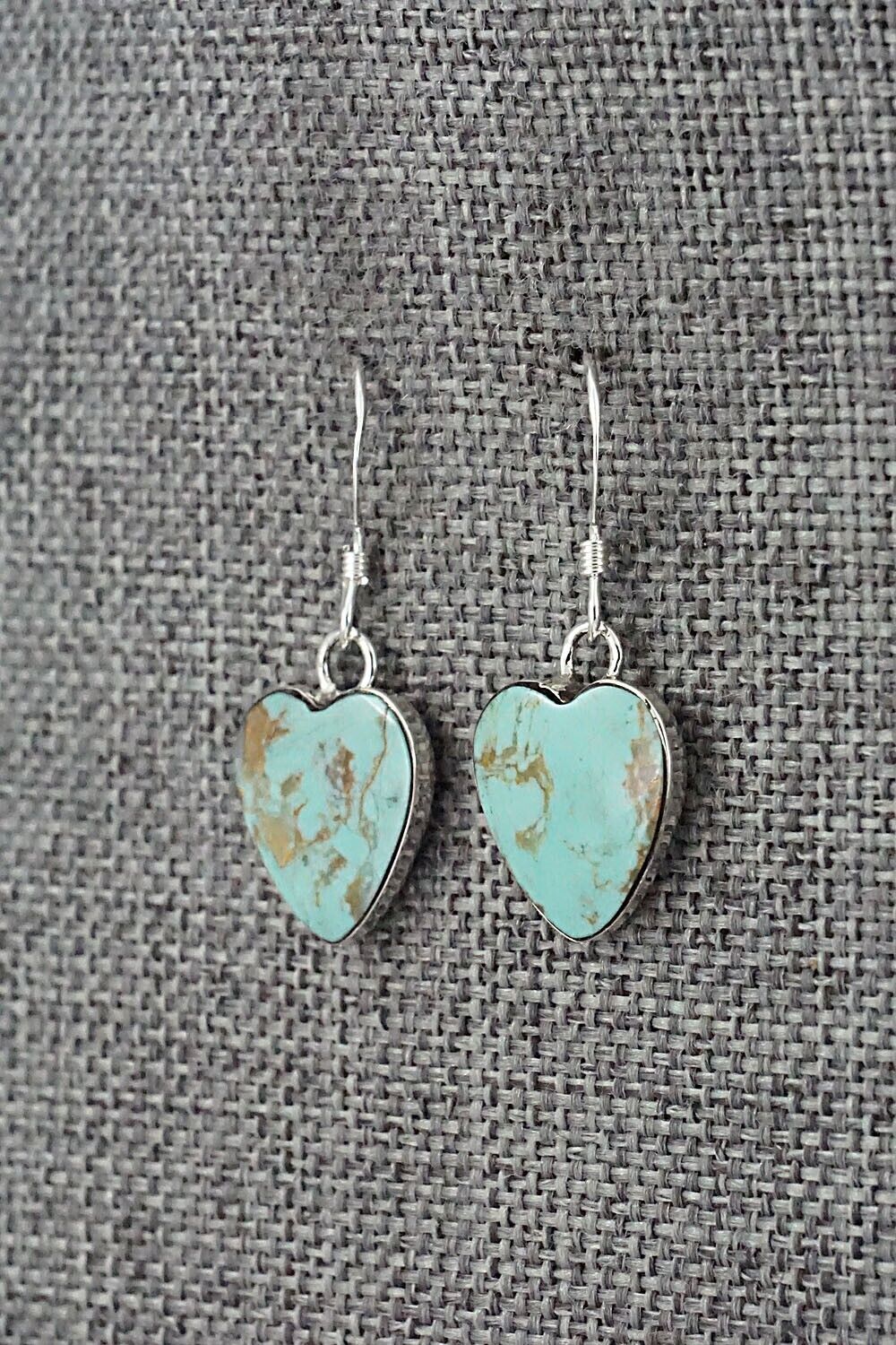 Turquoise and Sterling Silver Earrings - Sonyei Coho