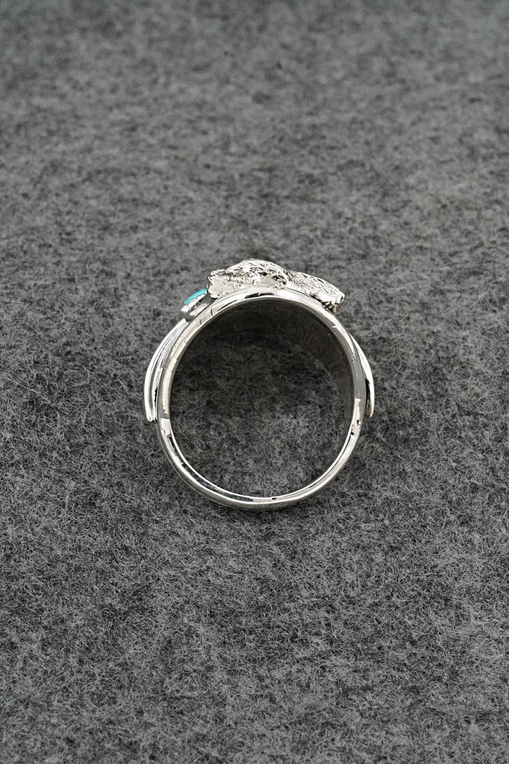 Turquoise & Sterling Silver Ring - Darrell Morgan - Size 11