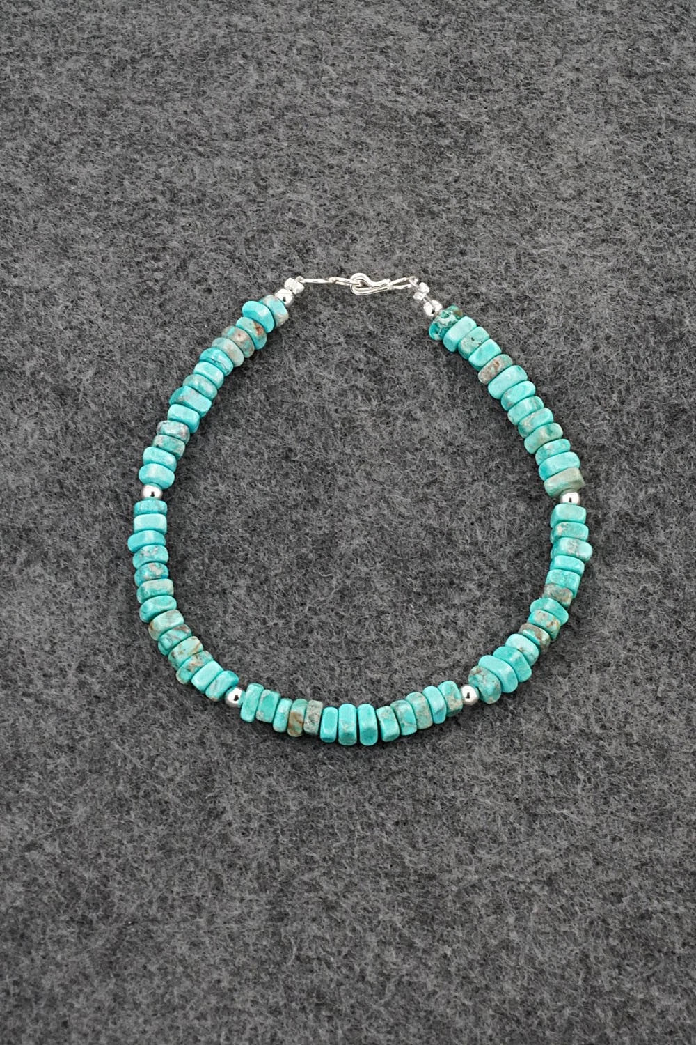 Turquoise & Sterling Silver Bracelet - Doreen Jake