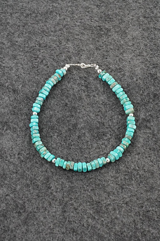 Turquoise & Sterling Silver Bracelet - Doreen Jake