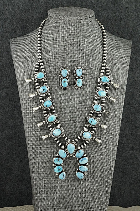 Turquoise & Sterling Silver Squash Blossom Set - Darrin Livingston