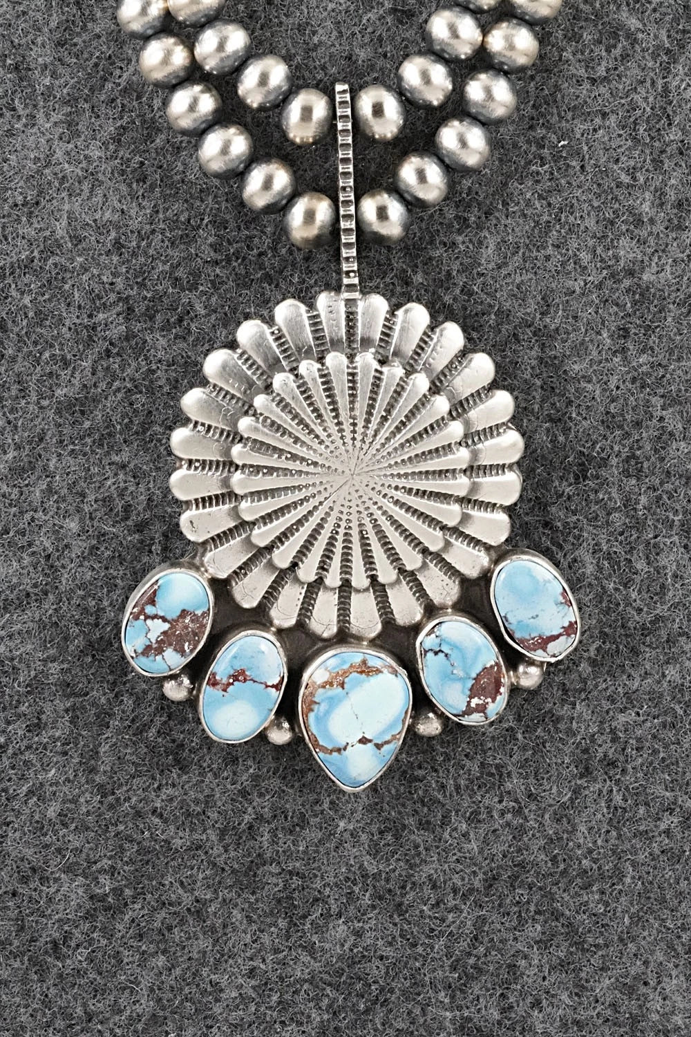 Turquoise & Sterling Silver Necklace - Tom Lewis