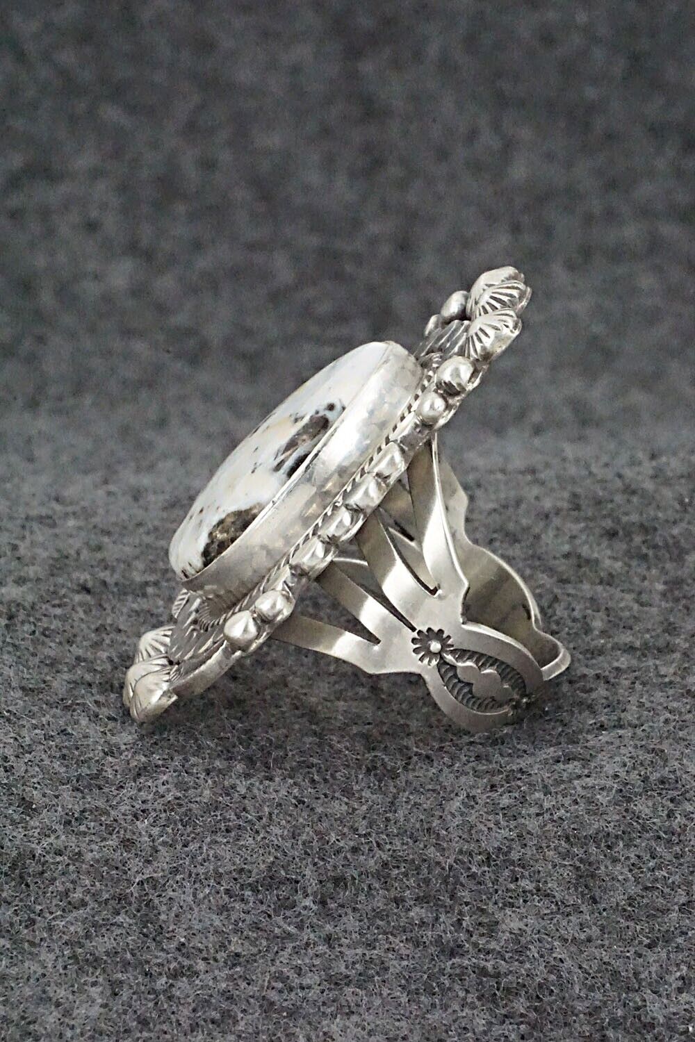 White Buffalo & Sterling Silver Ring - Tom Lewis - Size 9